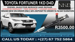 Toyota Fortuner 1KD D4D (BRAND NEW) Diesel Fuel Injectors