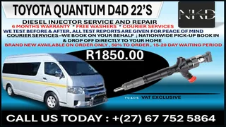 Toyota Quantum D4D 22'S Diesel Fuel Injectors