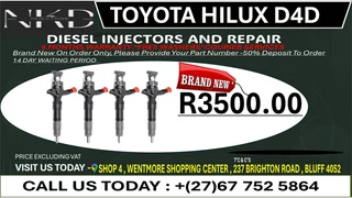 Toyota Hilux D4D(BRAND NEW) Diesel Fuel Injectors