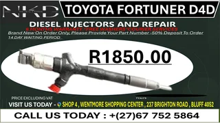 Toyota Fortuner D4D Diesel Fuel Injectors