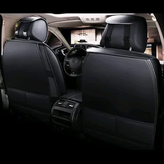 5Pcs Of Universal PU Leather Car Seat Cover (Black blue)