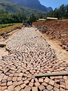 Bricks paving and tilling
