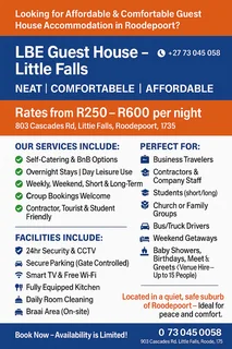 Guest House Near Me In Roodepoort Lbe Guest House +27730450058