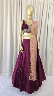 Champagne Lengha- silk cotton blend