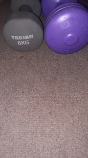 6 KG and 3 KG dumbbells