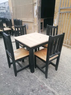Restaurant wooden chairs and table
