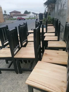 Restaurant wooden chairs and table