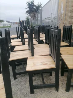 Restaurant wooden chairs and table