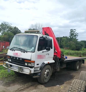 FUSO 15-253 ROLLBACK CRANE TRUCK FOR SALE.