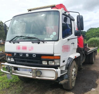 FUSO 15-253 ROLLBACK CRANE TRUCK FOR SALE.