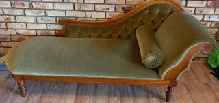 Victoran Couch set (Green Velvet and Blackwood)