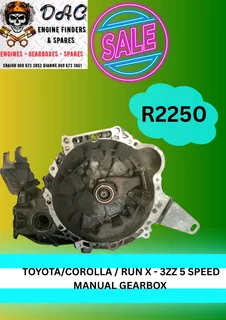 Toyota/ Corolla/run X - 3zz 5 Speed Manual Gearbox