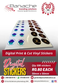 Stickers, dome name badges, banners, gazebos, car branding and more