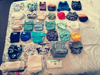 Big variety of cloth nappies