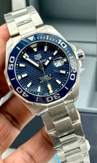 Tag Heuer Aquaracer Mens Automatic Watch Sunburst Blue