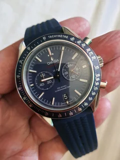 Omega Speedmaster Chronograph Mens Watch Blue Dial