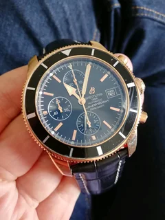 Breitling Superocean Mens Chronograph Watch Rose Gold