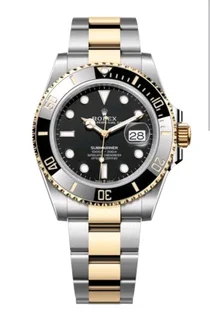 Rolex Submariner Two Tone Mens Automatic Watch Black Dial