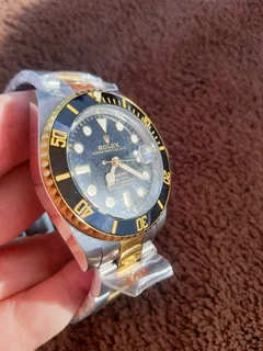 Rolex Submariner Two Tone Mens Automatic Watch Black Dial