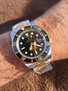 Rolex Submariner Two Tone Mens Automatic Watch Black Dial