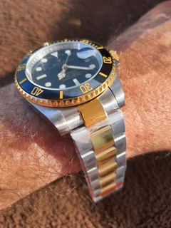 Rolex Submariner Two Tone Mens Automatic Watch Black Dial