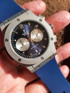 Hoblot Classic Fusion Mens Chronograph Watch Blue Dial