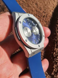 Hoblot Classic Fusion Mens Chronograph Watch Blue Dial