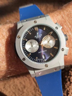 Hoblot Classic Fusion Mens Chronograph Watch Blue Dial