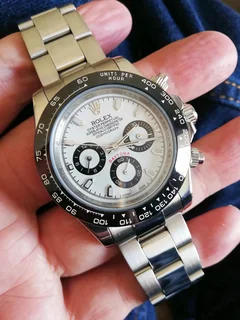 Rolex Daytona Mens Automatic Watch White Panda Dial