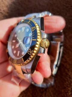 Rolex Submariner Two Tone Mens Automatic Watch Black Dial