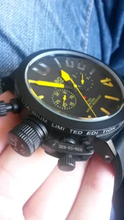 U-boat Classico Italo Fontana Mens Automatic Watch Black/Yellow