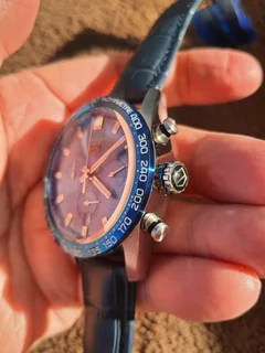 Tag Heuer Carrera Mens Chronograph Watch Blue Dial