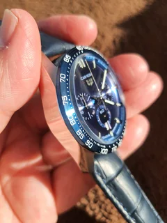 Tag Heuer Carrera Mens Chronograph Watch Blue Dial