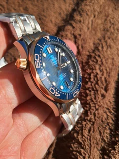 Omega Seamaster Professional 300m Mens Two Tone Automatic Watch Blue Dial