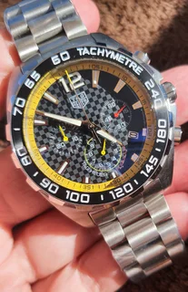 Tag Heuer F1 Mens Chronograph Watch Quartz Chronograph Checkered flag dial