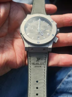 Hublot Classic Fusion Mens Chronograph Watch Leather Strap