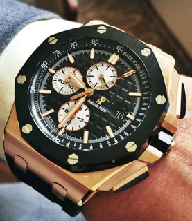 Audemars Piquet Royal Oak Offshore Mens Chronograph Watch Rose Gold