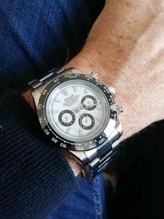 Rolex Daytona Mens Automatic Watch White Panda Dial