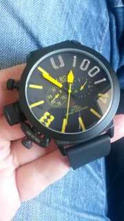 U-boat Classico Italo Fontana Mens Automatic Watch Black/Yellow