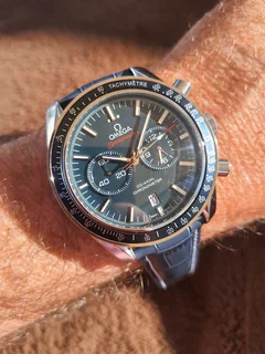 Omega Speedmaster Chronograph Mens Watch Steel Blue