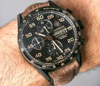 Tag Heuer Carrera Mens Chronograph Watch Black PVD