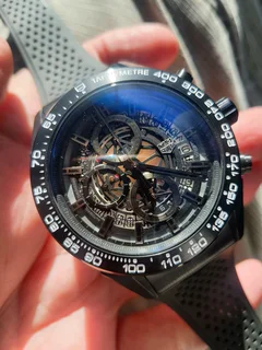 Tag Heuer Carrera 01 Mens Chronograph Watch Skeleton Dial