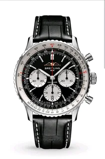 Breitling Navitimer Mens 46mm Chronograph Watch Black Panda Dial