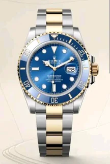 Rolex Submariner Two Tone &#34;Bluesy&#34; Mens Automatic Watch Blue Dial