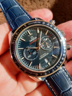 Omega Speedmaster Chronograph Mens Watch Steel Blue Dial