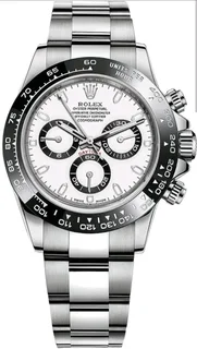 Rolex Daytona Mens Automatic Watch White Panda Dial