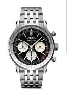 Breitling Navitimer Mens 46mm Chronograph Watch Black Panda Dial
