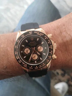 Rolex Daytona Mens Automatic Watch Rose Gold Black Dial