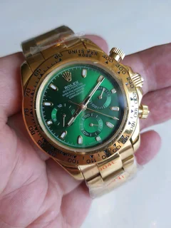 Rolex Gold Daytona Mens Automatic Watch Green Dial