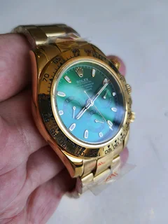 Rolex Gold Daytona Mens Automatic Watch Green Dial